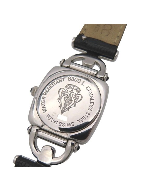 Gucci Quartz Watch Stainless Steel Embossed Leather Black Dial main image 4